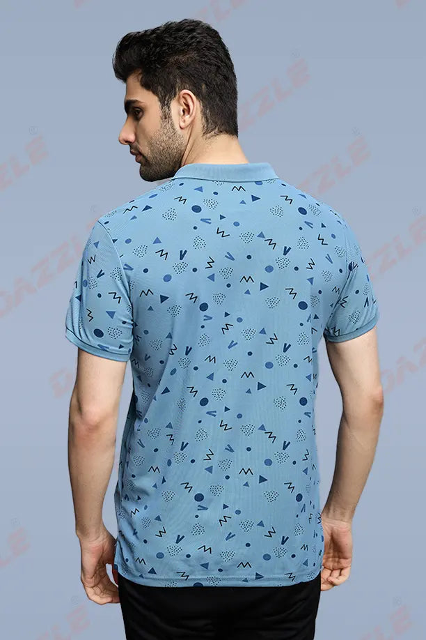 PRINTED MATTY T-SHIRT - SKY BLUE