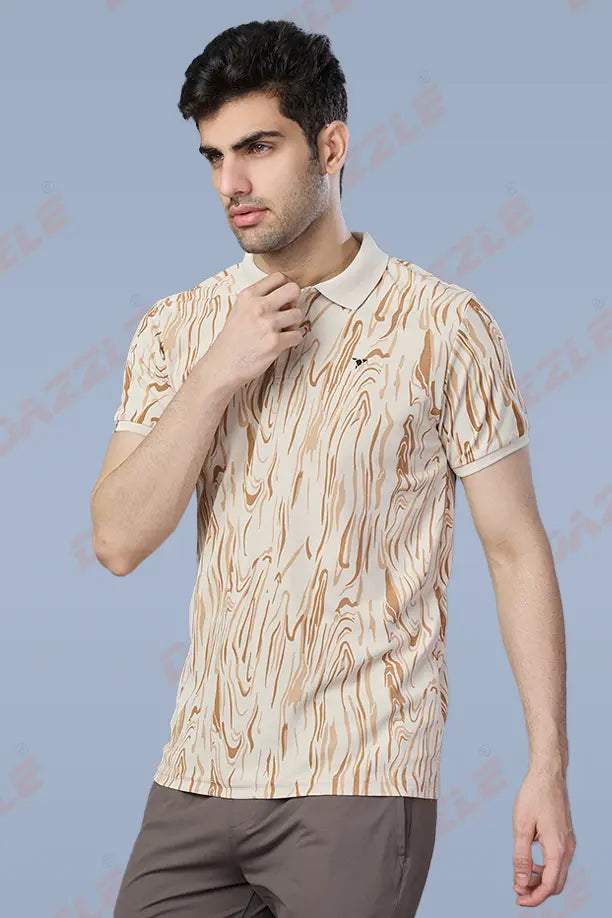 PRINTED MATTY T-SHIRT - CREAM