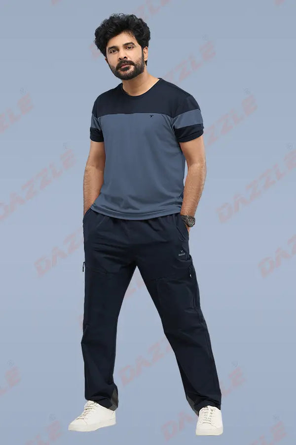 PRIDE ROUND NECK T-SHIRT - NAVYBLUE BLUEGREY