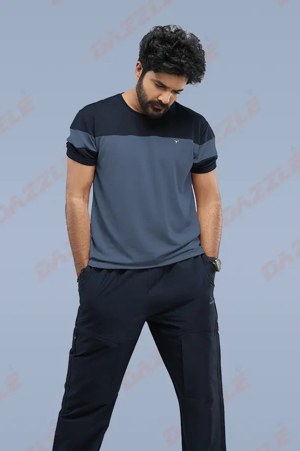 PRIDE ROUND NECK T-SHIRT - NAVYBLUE BLUEGREY