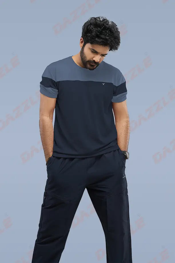 PRIDE ROUND NECK T-SHIRT - BLUE GREY DARKGREY
