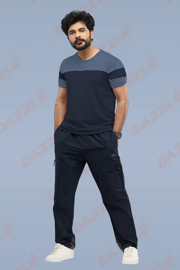 PRIDE ROUND NECK T-SHIRT - BLUE GREY DARKGREY