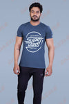 PRINTED ROUND NECK T-SHIRT PRINT - SUPER DAD-NAVY BLUE