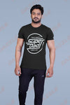 PRINTED ROUND NECK T-SHIRT PRINT-SUPER DAD-BLACK