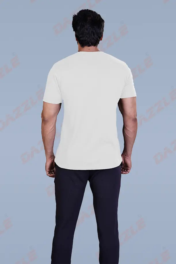PRINTED ROUND NECK T-SHIRT PRINT - BORN TO FLY - WHITE