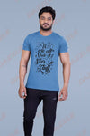 PRINTED ROUND NECK T-SHIRT PRINT - STAR STAFF-BLUE GREY
