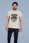 PRINTED ROUND NECK T-SHIRT PRINT - AMERICN 1981-LIGHT GREY