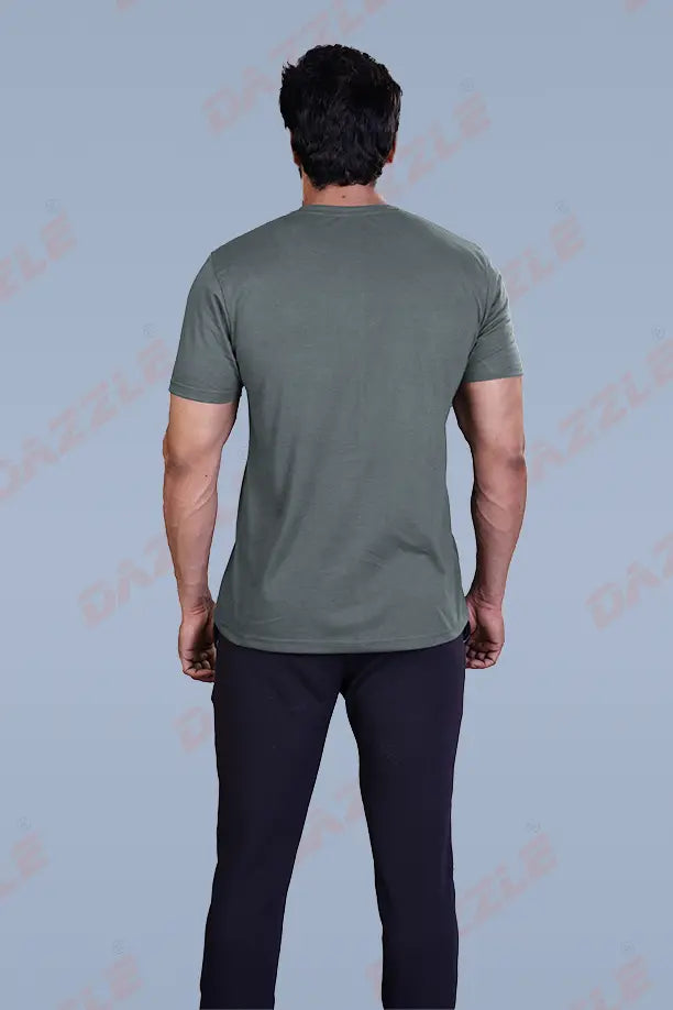 PRINTED ROUND NECK T-SHIRT PRINT - NO SCHOOL - DARK GREY