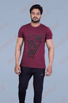 PRINTED ROUND NECK T-SHIRT PRINT - 1967-ITALIAM PLUM