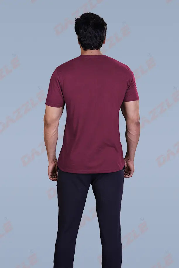 PRINTED ROUND NECK T-SHIRT PRINT - 1967-ITALIAM PLUM