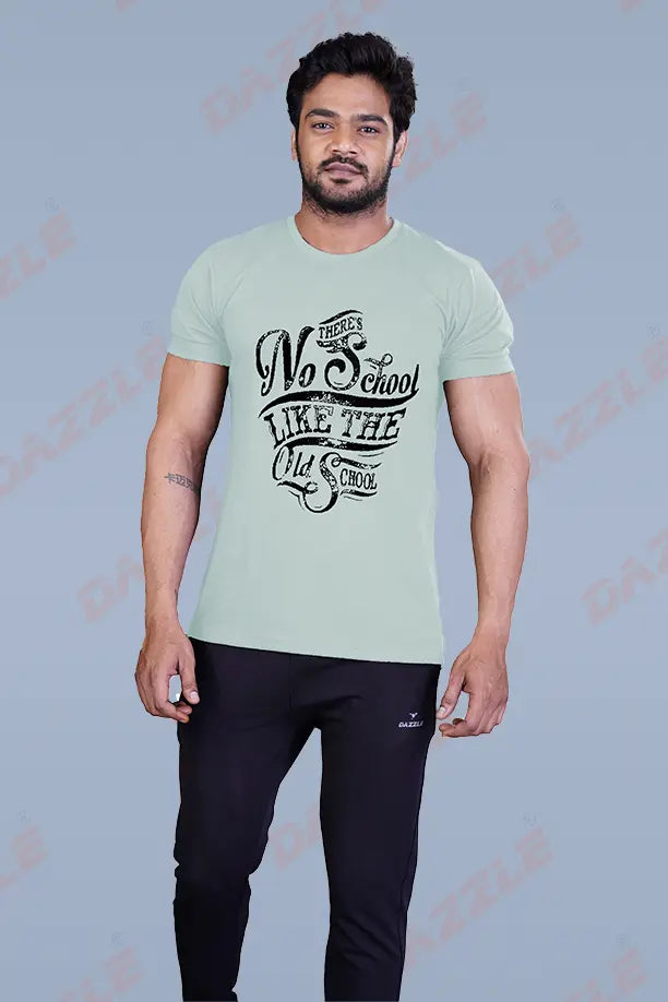 PRINTED ROUND NECK T-SHIRT PRINT - NO SCHOOL-MEDIUM GREY