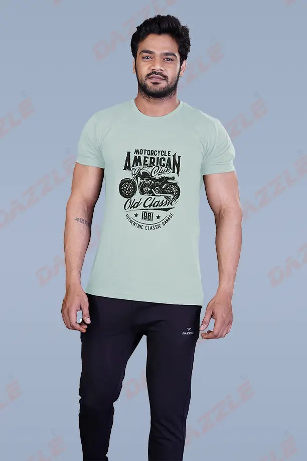 PRINTED ROUND NECK T-SHIRT PRINT - AMERICN 1981-MEDIUM GREY