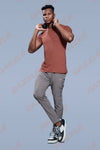 PC ROUND NECK T-SHIRT - BRICK RED