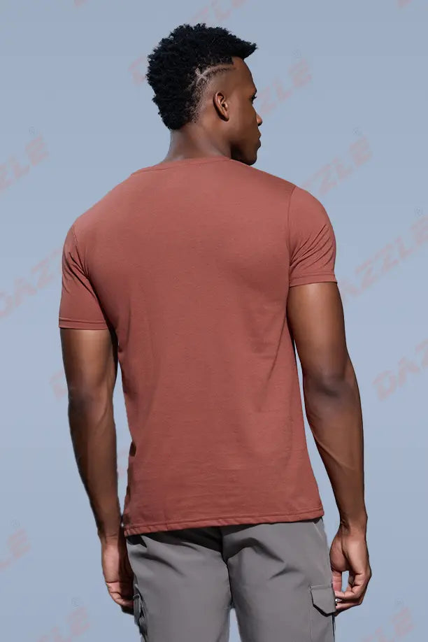 PC ROUND NECK T-SHIRT - BRICK RED
