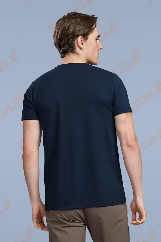 PC ROUND NECK T-SHIRT - NAVY BLUE