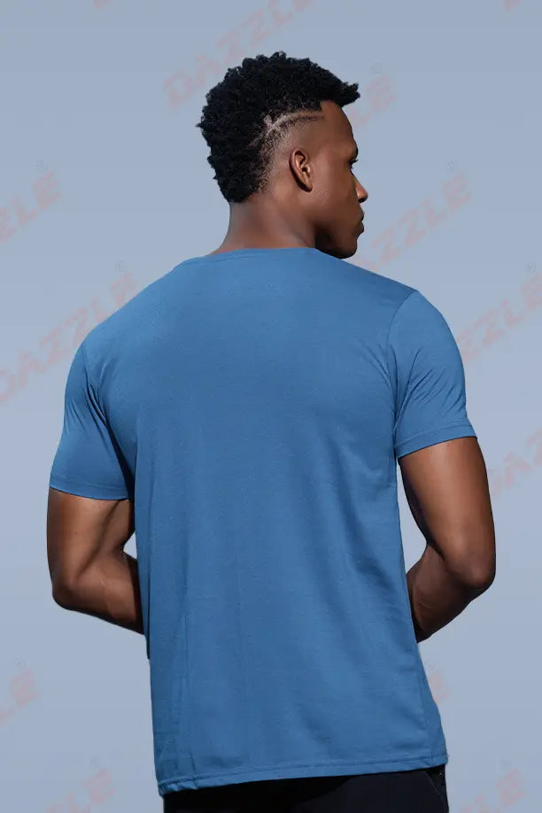 PC ROUND NECK T-SHIRT - BLUE GREY