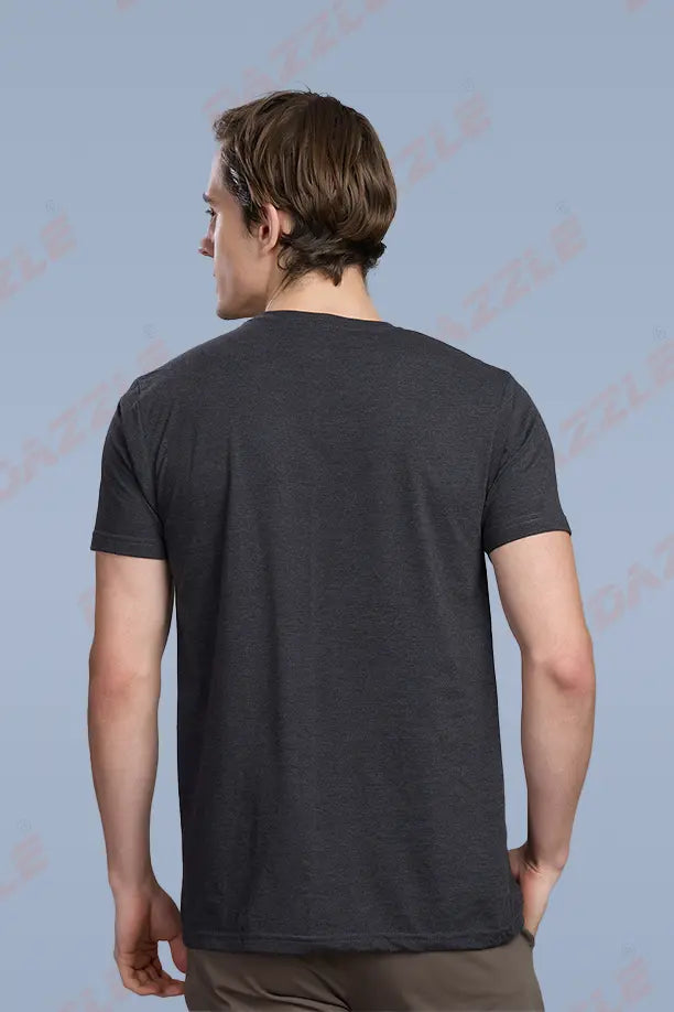 PC ROUND NECK T-SHIRT - MELANGE BLACK