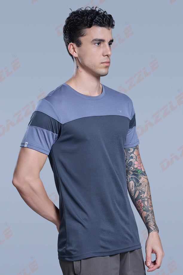 PRIDE ROUND NECK T-SHIRT - BLUE GREY DARKGREY