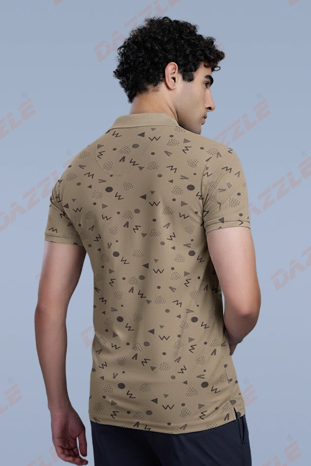 PRINTED MATTY T-SHIRT - LIGHT BROWN