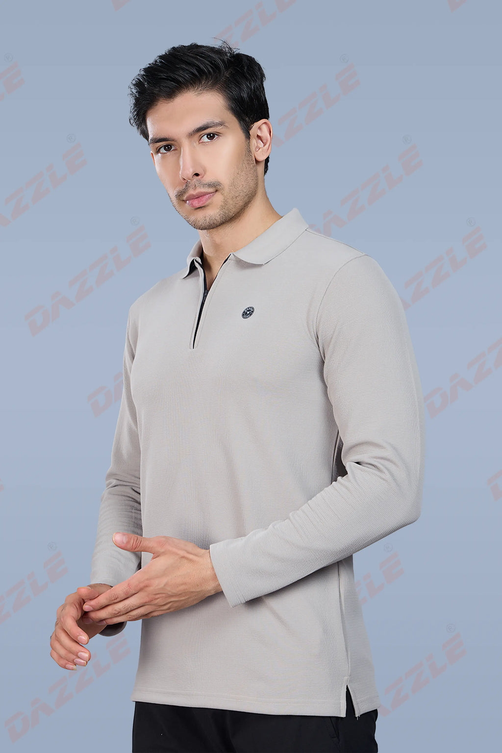 TANGY FULL SLEEVE TSHIRT - LIGHT GREY