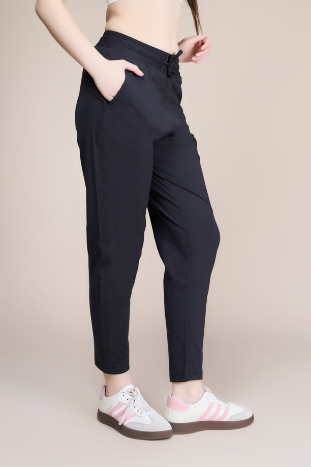 Women Solid Regular Fit Track Pants with COTEX
