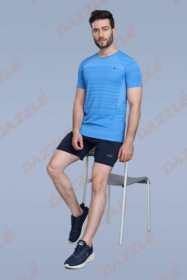 CRAZY FANCY ROUND NECK T-SHIRT - SKY BLUE