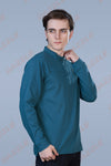 ATLAS FULL SLEEVES T-SHIRT - TEAL BLUE