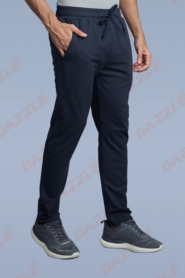 COTTON LYCRA TRACK - NAVY BLUE