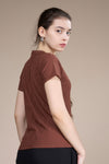 Women Textured Regular Fit Round Neck T-shirt with COOLEX