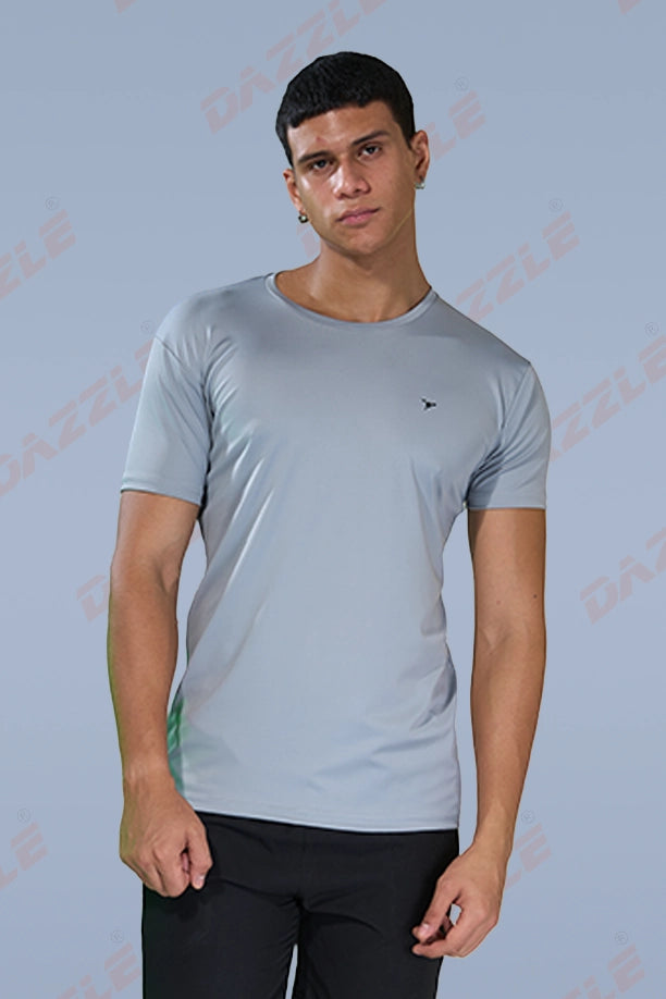 BUTTER LYCR R-NECK T-SHIRT - LIGHT GREY
