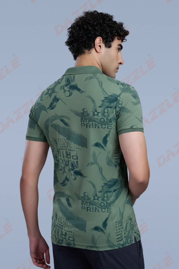 PRINTED MATTY T-SHIRT - ARMY GREEN
