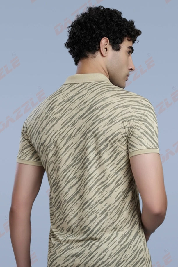 PRINTED MATTY T-SHIRT - BROWN