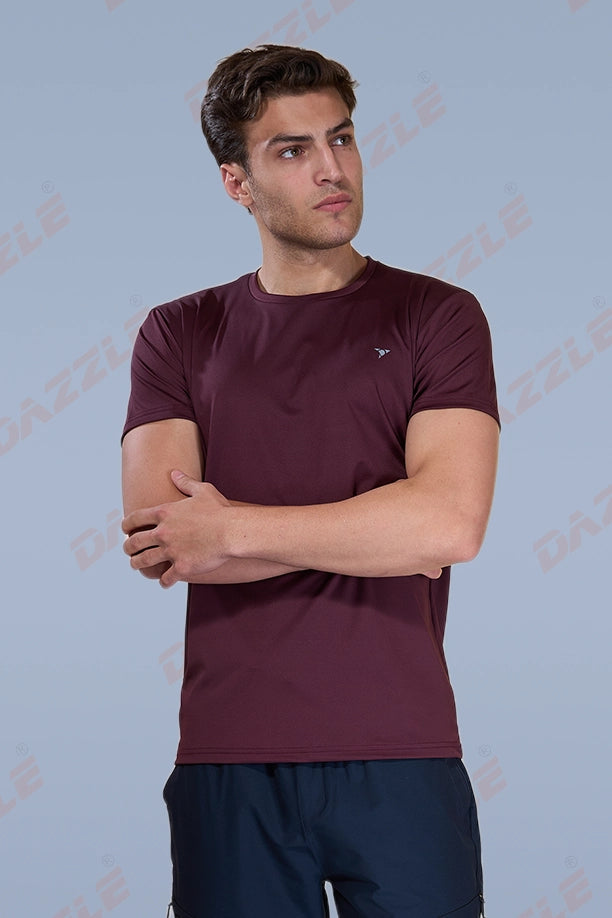 BUTTER LYCR R-NECK T-SHIRT - MAROON