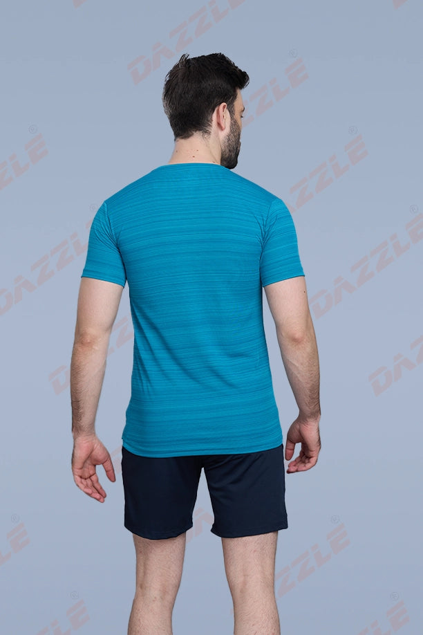 CRAZY FANCY ROUND NECK T-SHIRT - SEA BLUE