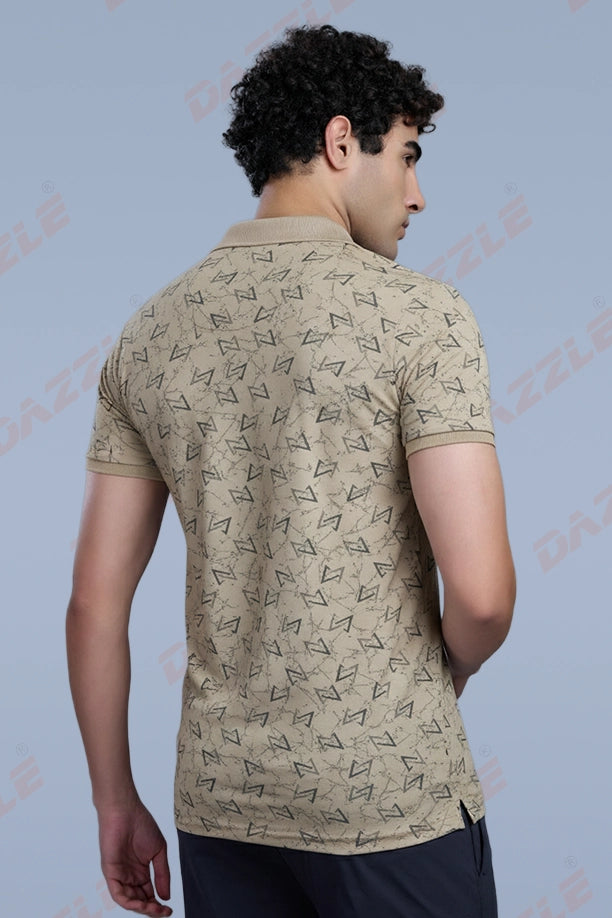 PRINTED MATTY T-SHIRT - SAND BROWN