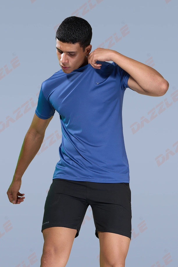 BUTTER LYCR R-NECK T-SHIRT - BLUE