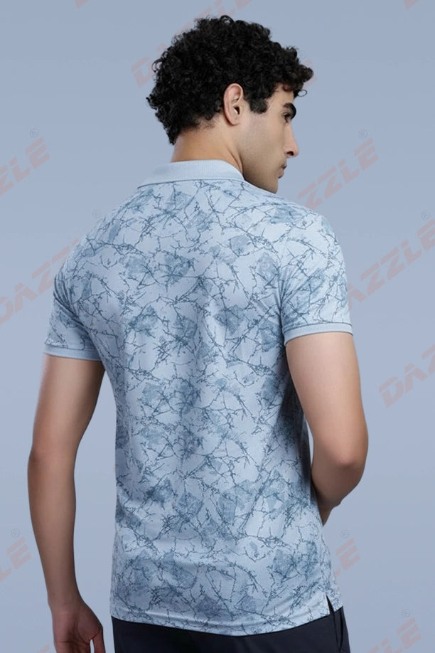 PRINTED MATTY T-SHIRT - LIGHT BLUE