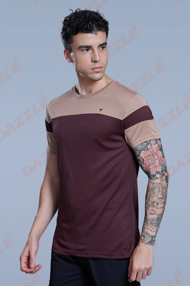 PRIDE ROUND NECK T-SHIRT - ROSE GOLD MAROON