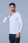 ROUND NECK FULL SLEEVES T- SHIRT - WHITE