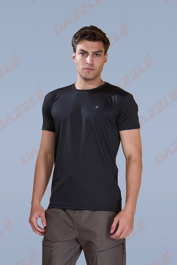 BUTTER LYCR R-NECK T-SHIRT - BLACK