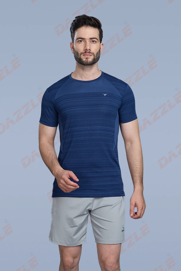 CRAZY FANCY ROUND NECK T-SHIRT - NAVY BLUE