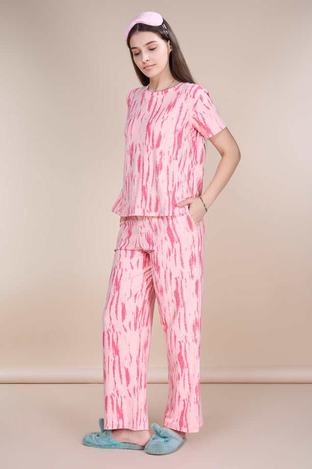 Women Printed Comfort Fit Co-ord Night Suit with QUADREX