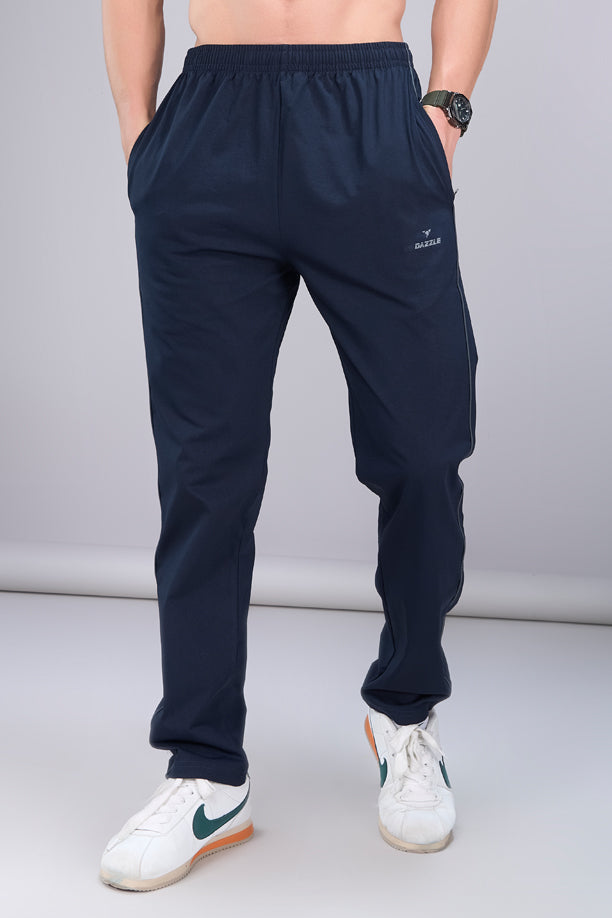 Men Regular Fit Cotton Stretch Track Pants with Pockets