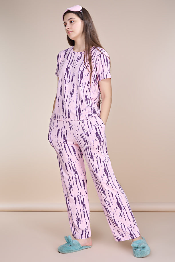 Women Printed Comfort Fit Co-ord Night Suit with QUADREX