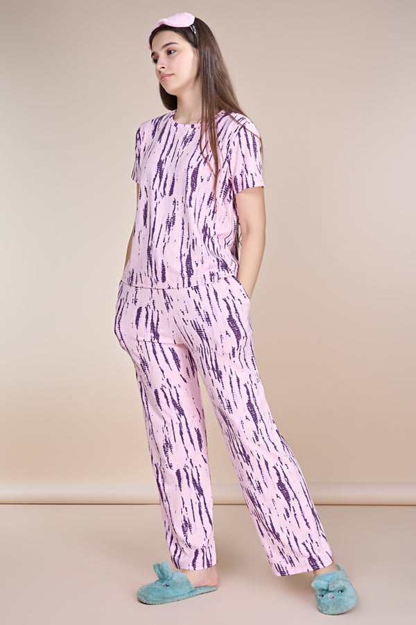 Women Printed Comfort Fit Co-ord Night Suit with QUADREX