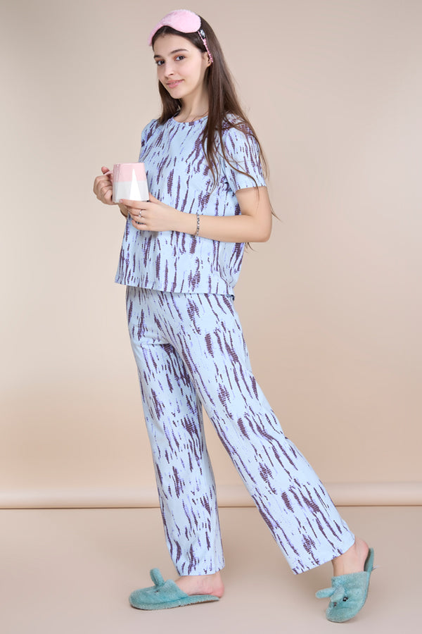 Women Printed Comfort Fit Co-ord Night Suit with QUADREX