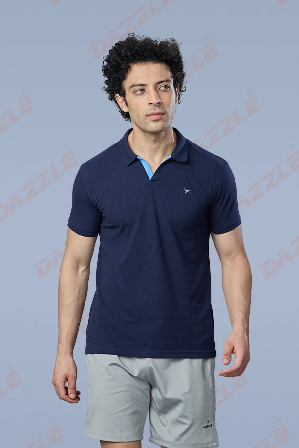 MATTY SLIM FIT T- SHIRT - NAVY BLUE