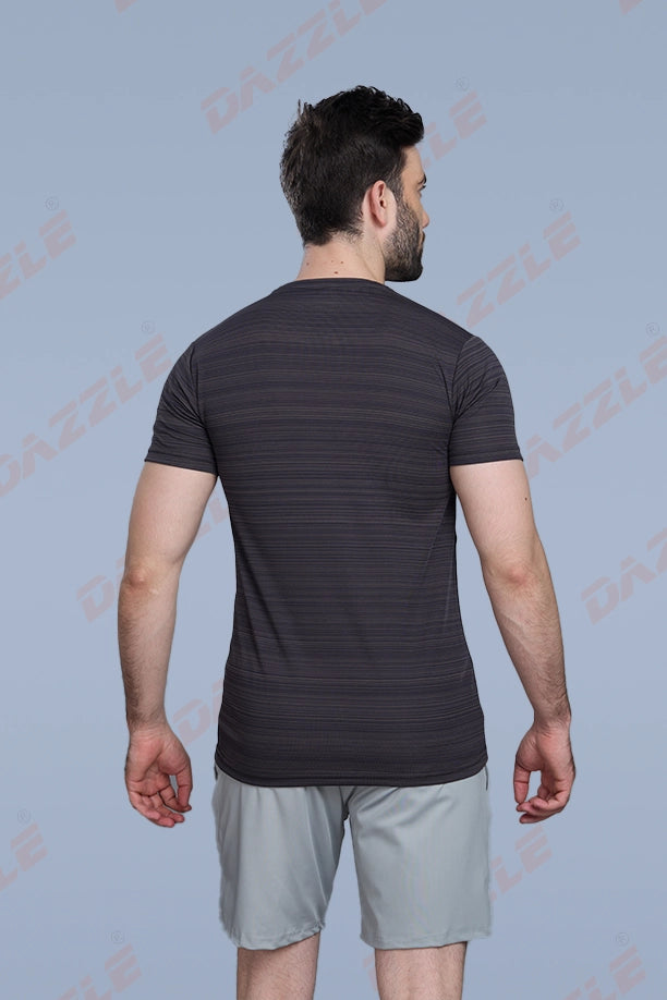 CRAZY FANCY ROUND NECK T-SHIRT - COFFEE