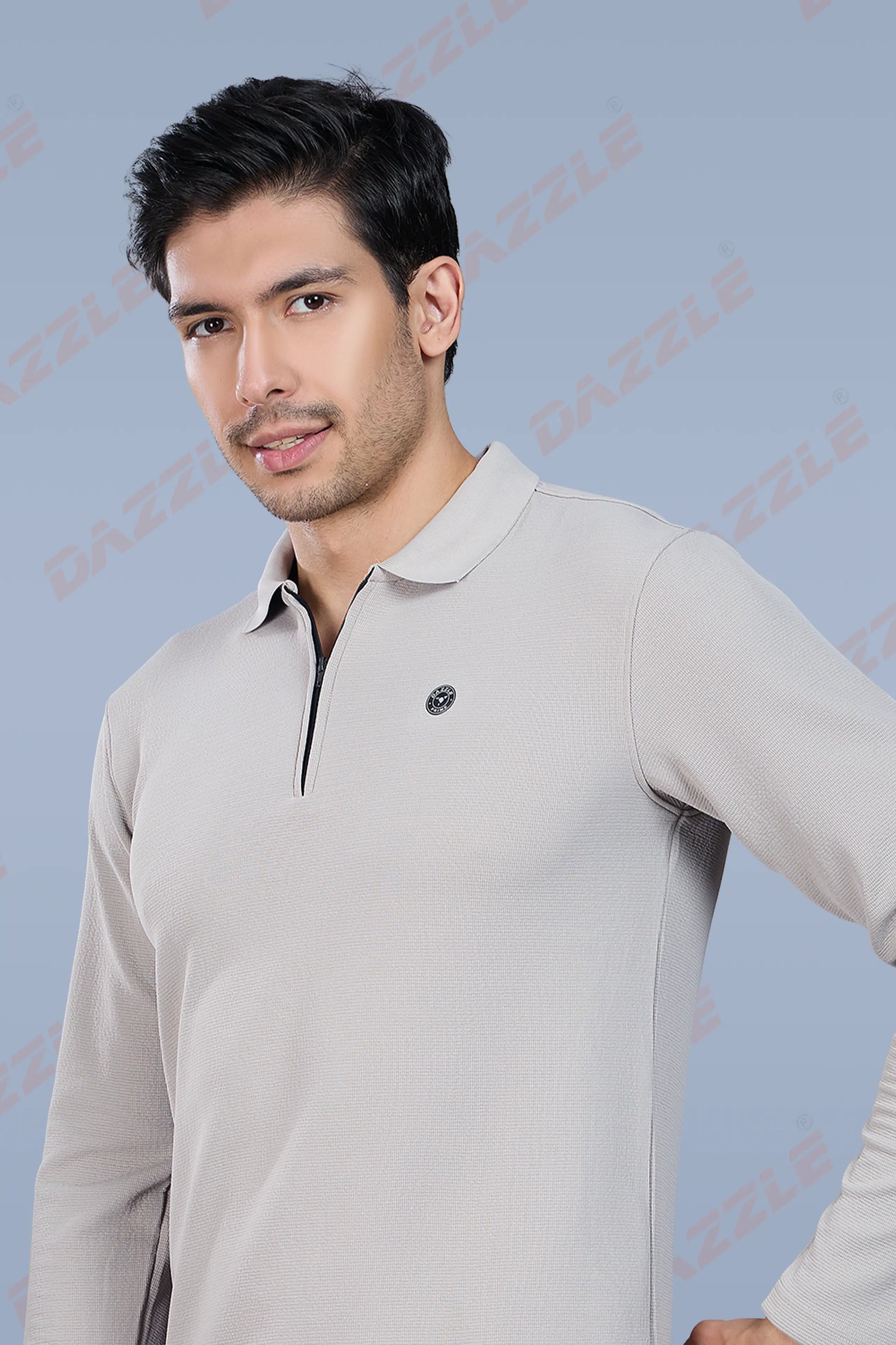 TANGY FULL SLEEVE TSHIRT - LIGHT GREY