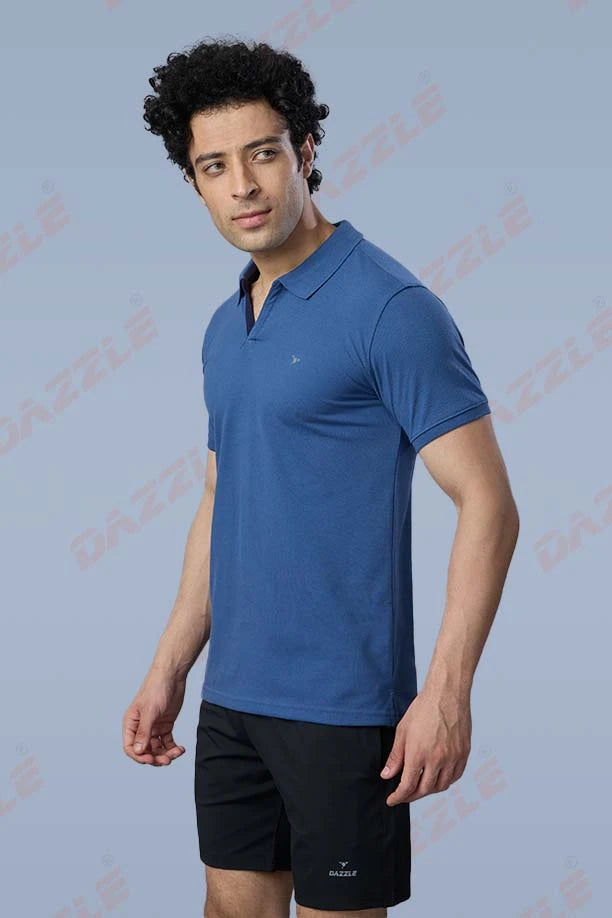 MATTY SLIM FIT T- SHIRT - BULE GREY